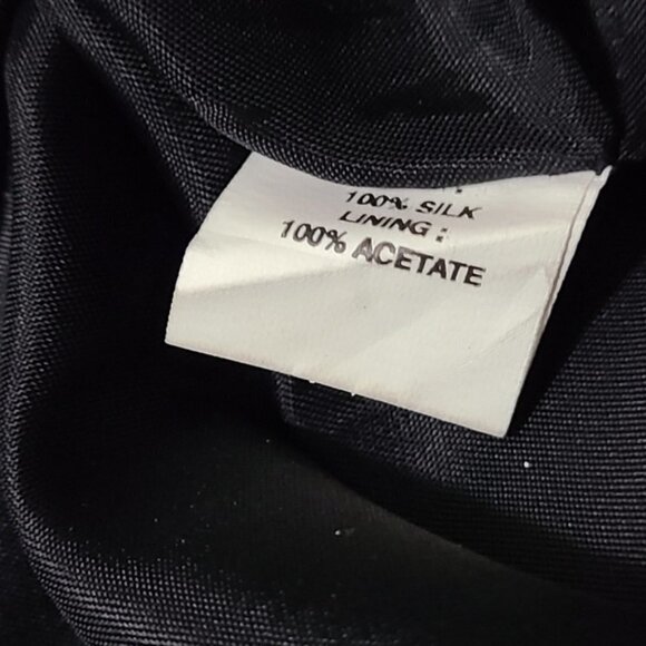 𝅺PHOEBE COUTURE Black 100% Silk Elegant Strapless Cocktail Dress Size 4 - Picture 16 of 16